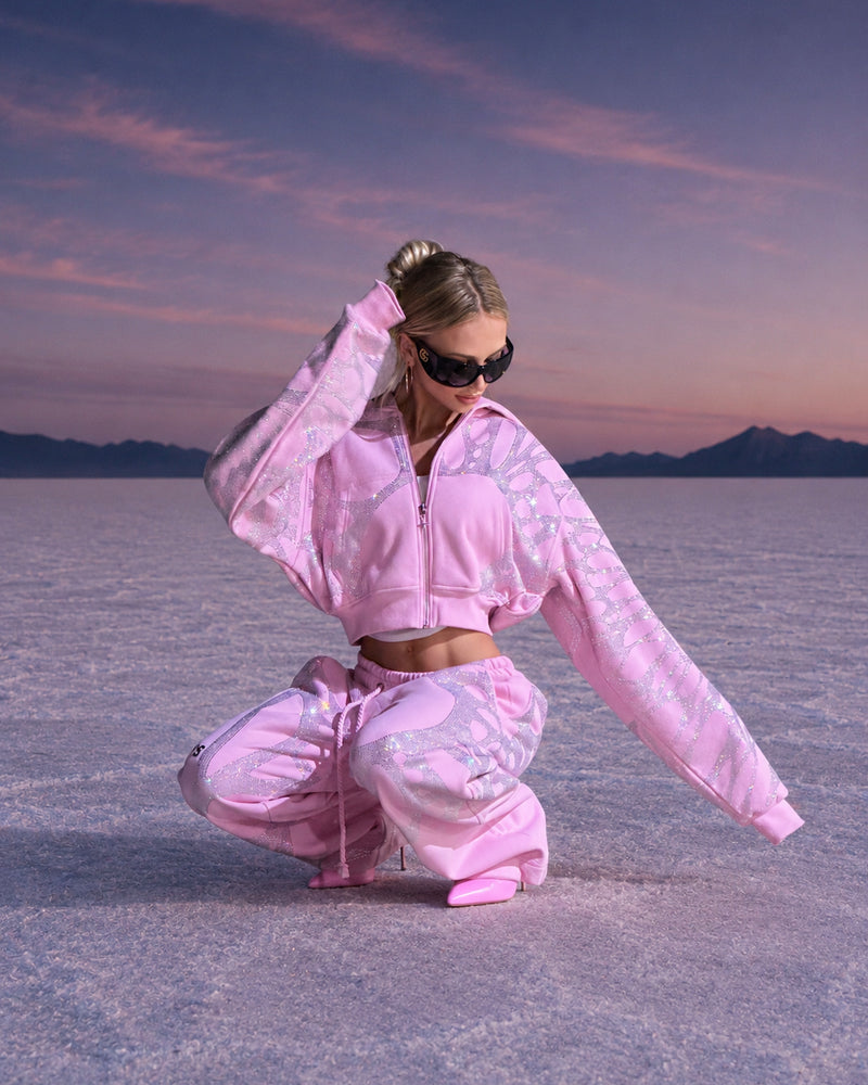 Pink rhinestone Icarus tracksuit